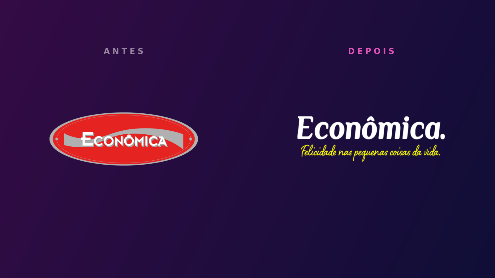 Econômica — logo antes e depois do rebranding